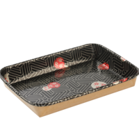 Boîte carrée en papier kraft brun Sakura SM7-1105 de qualité supérieure à prix d'usine, plateau à sushi robuste pour plats à emporter