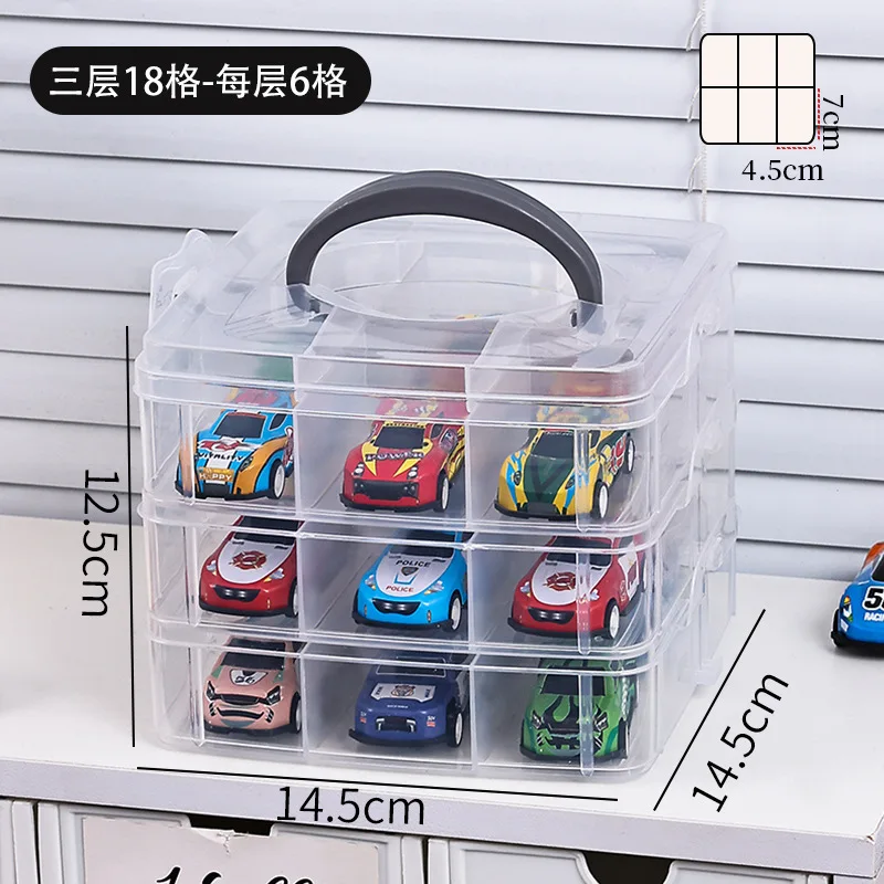 Transparent with lid - 3 layers, 18 compartments