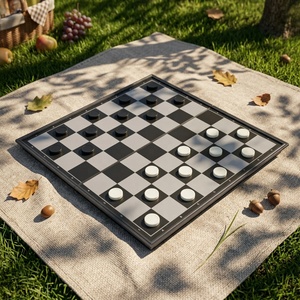 Set di Scacchi Magnetico Professionale 3-in-1, Scacchiera <span class=keywords><strong>Pieghevole</strong></span> 25cm, Altezza Re 5cm, Superficie in Plastica, Portatile per Bambini e Adulti, Torneo - Product Image 2