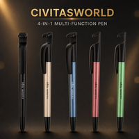 Stylo multifonction 4 en 1, support de téléphone, nettoyeur d'écran, stylet Twist 1.0mm