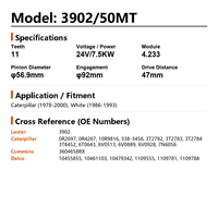 Moteur de démarrage pour camionnette 12V 4.5kW 50MT pour Chevrolet Ford Freightliner Moteur diesel Remplace Delco 10461056 1109295