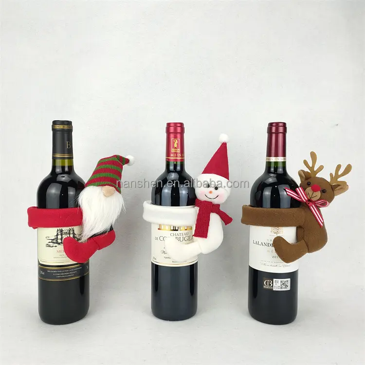 Handmade Christmas Wine Bottle Cover for Home Holiday Party Decoration