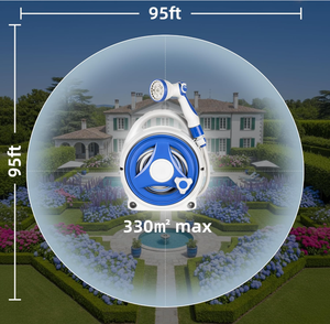 Avvolgitubo da Giardino Leggero e Retrattile con Ugello Spray, Supporto Portatile <span class=keywords><strong>per</strong></span> <span class=keywords><strong>Tubo</strong></span> Resistente <span class=keywords><strong>per</strong></span> Irrigazione Giardino e Lavaggio Auto - Product Image 3
