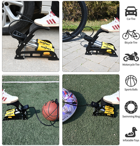 कार के लिए बैमी पोर्टेबल मैनुअल उच्च दबाव साइकिल पेडल फुट पंप कार मोटरसाइकिल के लिए इंफ्लेटेबल प्रेशर गेज - Product Image 3