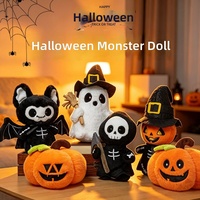 Jouets en peluche Halloween : Fantômes, chauves-souris, crânes, poupées citrouilles d'horreur, garnissage en coton PP, cadeaux en gros pour