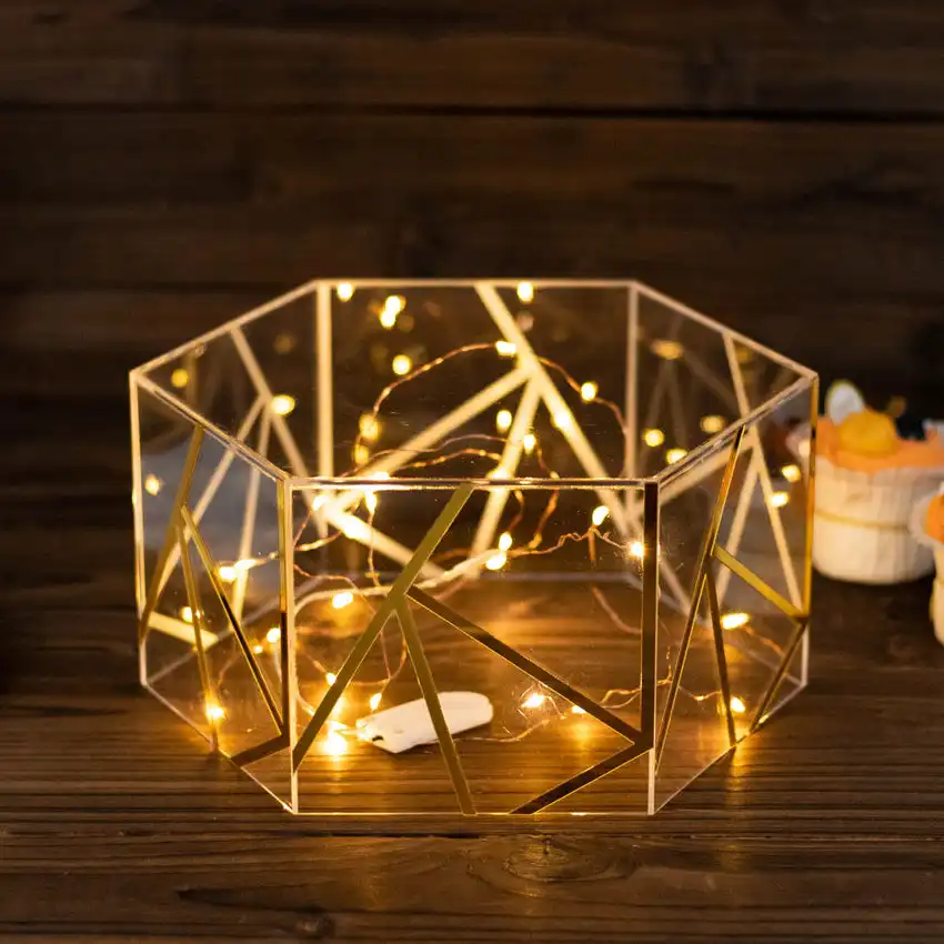 Hexagon Clear Acrylic Dessert Display Rack Acrylic Cake Display Stand for Wedding Birthday