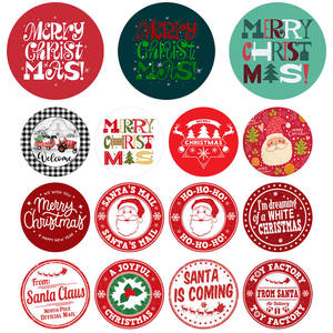 Dia12 "金属标志复古圆形标志HO-HO圣诞快乐艺术印花锡标志家居客厅墙壁装饰金属海报 - Product Image 2