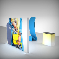 Stand d'exposition modulaire portable sur mesure sans cadre avec caisson lumineux SEG, stand de salon professionnel, toile de fond, caissons lumineux publicitaires, présentoir