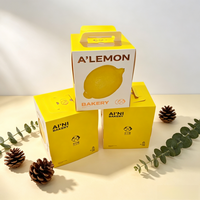 Boîte à gâteau avec fenêtre transparente en PET, boîte en papier de qualité alimentaire avec logo personnalisé en relief par estampage à chaud pour gâteau, dessert, pâtisserie, biscuit, cadeau