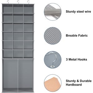 Hanging <b>Shoe</b> Rack 20 Sections With Mesh Pockets For Closet <b>Storage</b> Organizer Heavy Duty Rectangular Design - Product Image 5