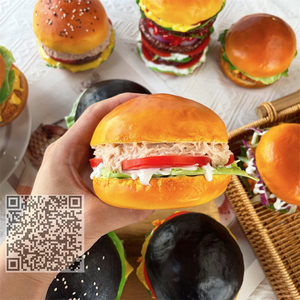 Modelo de Muestra de Hamburguesa con Queso y Bacon Falsos de Primera Calidad, Réplica Realista de Comida Rápida para Exhibición Publicitaria y Decoración de Sets de Cine - Product Image 5