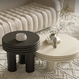 נורדי Creative אישיות שולחן עגול מעצב קרם סלון קפה שולחן Wabi-Sabi תה שולחן