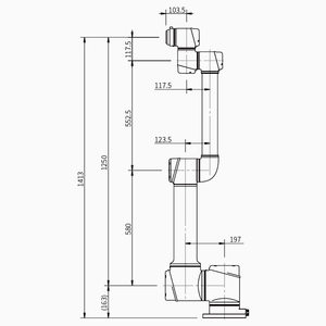 Robot Colaborativo de Alto Rendimiento AUBO I12H de 12 kg |   Grado Industrial |   Precisión Mejorada |   6 ejes |   Longitud del brazo de 1250 mm |   IP54 - Product Image 3