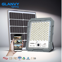Projecteur LED solaire avec caméra CCTV jusqu'à 1200W, boîtier en aluminium IP65, éclairage de sécurité extérieur pour jardin