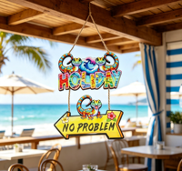 Décoration murale en bois pour la plage, panneau tropical suspendu, décoration estivale sur le thème du surf, plaque en bois de style côtier, ornement pour la maison