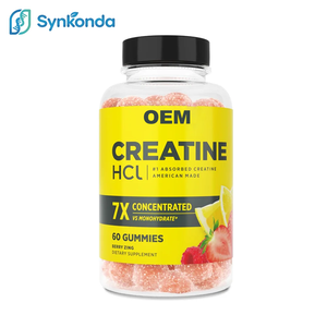 גומי קריאטין <span class=keywords><strong>HCl</strong></span> של OEM לגברים ונשים, תמיכה באנרגיה קוגניטיבית ותאית, בטעם פירות יער, תוסף קריאטין בעל ספיגה גבוהה - Product Image 1