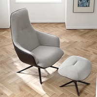 Moderne nordique en métal de salon de salon de jambes loisirs accent simple à dossier haut pivotant canapé chaise avec bras