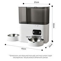 Distributeur d'eau et de nourriture intelligent pour chat et chien avec caméra et contrôle par application, 5L de nourriture, 3L d'eau, Comederos Mascotas