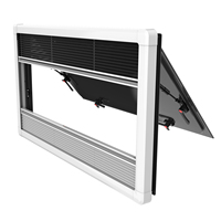 Ventanas de Aleación de Aluminio de 800x450 mm para Autocaravanas, Ventanas Dobles de Acrílico con Persiana para Autocaravanas y Caravanas