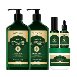 Set de Cuidado Capilar Herbal Anticaspa GreenLem Usman Grass, Champú para Cabello Natural, Set de Cuidado del Cuero Cabelludo para Cabello Dañado - Product Image 1