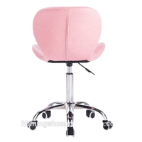 Chaise de bureau exécutive en cuir PU, pivotante et réglable, moderne, pour la maison ou le bureau, blanche et rose, chaise de maquillage