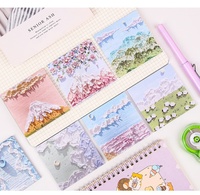 Bloc-notes autocollant avec peinture à l'huile arc-en-ciel, bloc-notes mémo, logo personnalisé imprimé, 8x8, marque Yalong