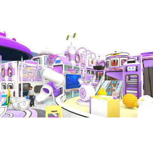 Cao cấp màu tím trong nhà Thiết bị sân chơi trẻ em lâu đài cao độ trượt khoan Net S trượt Thùng giải trí trực tiếp - Product Image 6