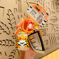 Vente en gros de porte-clés de poupée tigre en résine 3D véritable de haute qualité