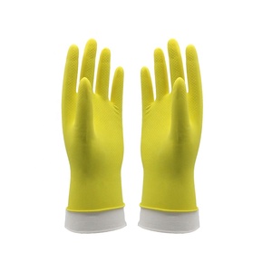 Gants résistants de haute qualité 100% latex de qualité supérieure Gants ménagers avec intérieur en coton floqué - Product Image 2