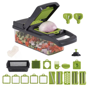 Robot ménager manuel 22 en 1 et hachoir à légumes en acier inoxydable Trancheuse Dicer Cutter Set 19PCS Silicone Kitchenware Gift Set - Product Image 4