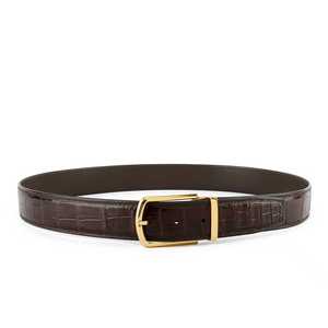 Ceinture en cuir véritable pour homme de haute qualité, classique, vintage, avec boucle à ardillon, en cuir de crocodile, sangle de luxe - Product Image 4