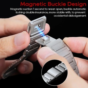 IVANHOE Magnetisches Schlaufenarmband für Apple Watch Ultra <span class=keywords><strong>2</strong></span>/1 49mm 10 11 46 42mm Titan-Material Band für IWatch Series9 8 7 6 5 4 Se - Product Image 4