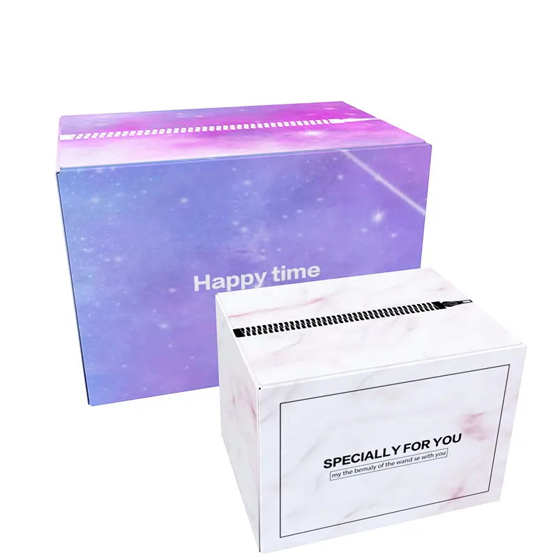 Customized Brand Popular Shipping Box E-commerce Easy opening shipping box Pink Purple Big corrugated box