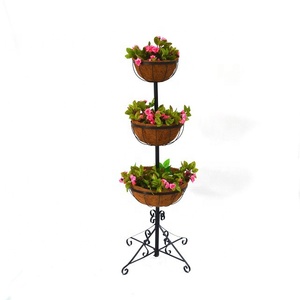 Panier de jardinière au sol arrosage de jardin panier suspendu Pot plante Pots de fleurs avec doublure en fibre de <span class=keywords><strong>coco</strong></span> - Product Image 5