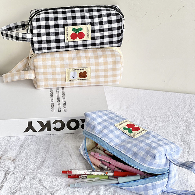 New Minimalist Large-capacity Storage Bag - Student High-end Appearance Stationery Box - Girlish Embroidered Pencil case