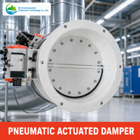 Vanne de régulation de débit d'air pneumatique SS304 à double action avec bride pour système de conduits CVC OEM