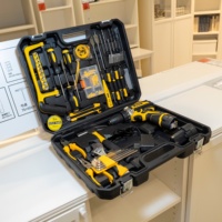 Kit de perceuse sans fil 12V, ensemble d'outils électriques portables au lithium-ion avec outils manuels pour la rénovation de la maison et l'entretien DIY