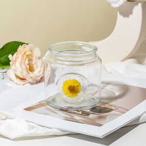 Portavelas de <span class=keywords><strong>Vidrio</strong></span>, Recipiente para Velas Aromáticas con Flores Secas para el Hogar, Día de San Valentín - Product Image 3