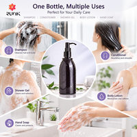 Bouteilles de gel douche et shampoing haut de gamme de 250 ml, bouteilles cosmétiques en PET, emballages pour gel douche, savon liquide pour les mains, flacon pompe pour lotion