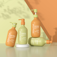 Bouteille pompe en plastique PET de 500 ml pour shampoing, après-shampoing, gel douche, emballage personnalisé pour soins personnels