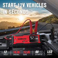 Gooloo GT4000S Ön Isıtmalı Aküsüz Çalıştırıcı Kamyon Araba Dijital Ekranlı Tüm Benzinli 10L Dizel Motor Güçlendirici Powerbank 4000A