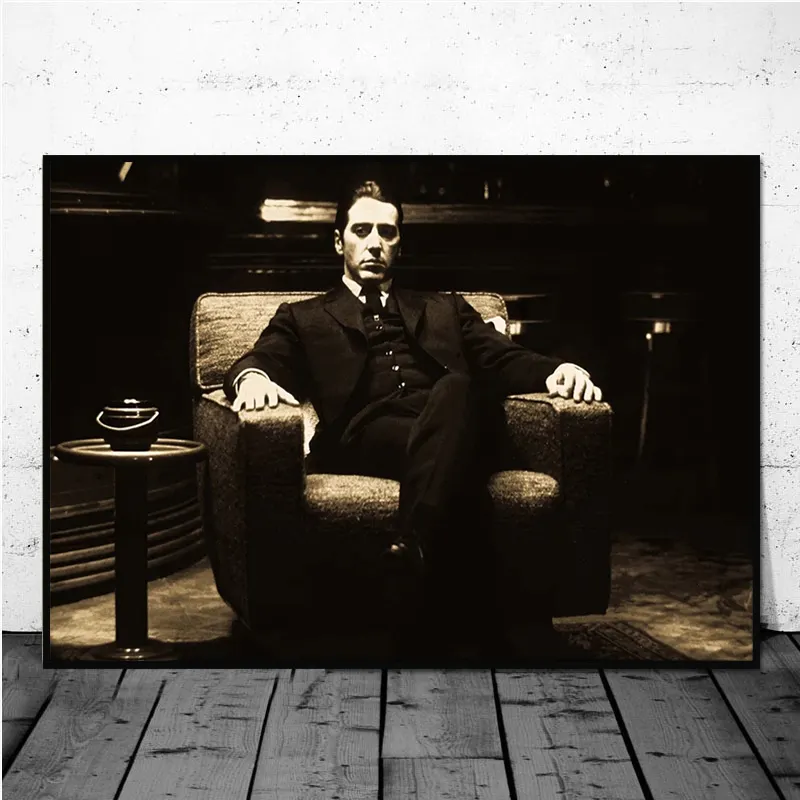 The Godfather Al Pacino Vintage Movie Poster Posters and Prints Canvas Paintings Wall Art Pictures for Living Room Decor