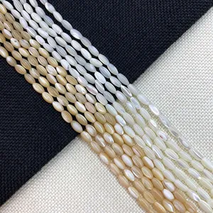 DIY Handmade Jewelry Trochus Seashell Trocas Shell Rice Bead Charm Necklace