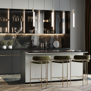 Armoire <span class=keywords><strong>de</strong></span> cuisine italienne moderne <span class=keywords><strong>de</strong></span> style extra-luxueux, série sombre, haut <span class=keywords><strong>de</strong></span> gamme, belle apparence avec îlot - Product Image 3