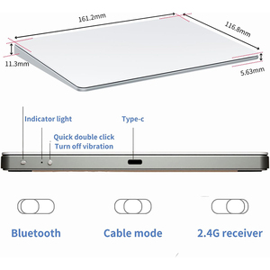 JOMAA-Trackpad BT inalámbrico actualizado, superficie de vidrio liso con multitáctil, ratón, aluminio, <span class=keywords><strong>USB</strong></span> inalámbrico/con cable Win/Mac Touchpad - Product Image 3