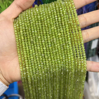 Perles en vrac à facettes en pierre d'abacus 3x4mm, péridot naturel, améthyste, spinelle pour la fabrication de bijoux DIY en gros