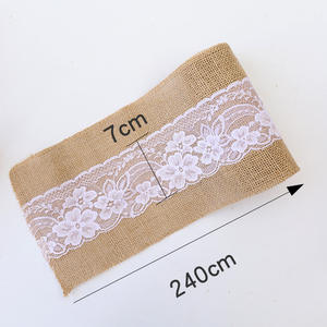 Resistente alle macchie <span class=keywords><strong>vintage</strong></span> tela di lino di tavolo in tessuto corridore con il bianco del merletto per la cerimonia nuziale del partito di festival evento decorazione della tavola mat - Product Image 3