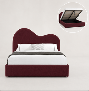 <span class=keywords><strong>Letto</strong></span> Imbottito Moderno Minimalista Basso <span class=keywords><strong>con</strong></span> Contenitore, in Tessuto Teddy Bianco Stile Ondulato, <span class=keywords><strong>con</strong></span> Sistema Idraulico, Matrimoniale - Product Image 3