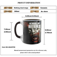 Custom The Walking Dead Tazas Zombie Ghost Fearsome Horror Terror Biter Taza Sublimación Café Taza de cerámica