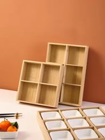 Plateau de rangement multi-compartiments en bambou naturel à 9 compartiments pour thé, collations et fruits secs – Organisateur de fruits multi-grilles pour la maison